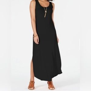 Style & Co Women's Sleeveless Scoop-Neck Maxi Dress Black
